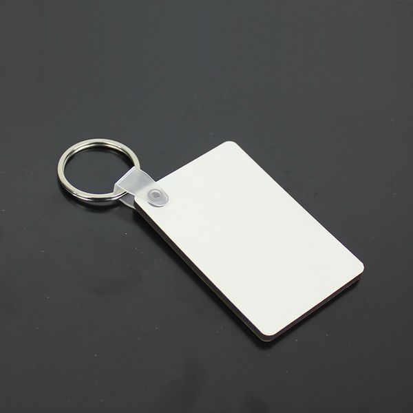 

sublimation blank keychain mdf square wooden key pendant thermal transfer double-sided key ring white diy gift 60*40*3mm keychain a03