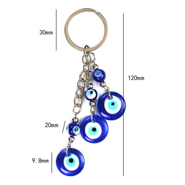 

designers fashion key chains eye luck blue automobile alloy fashion jewelry giftandmade leather keychains men women bag pendant accessories, Slivery;golden