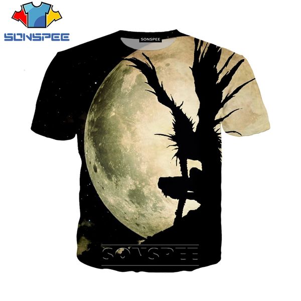 

anime death note printed 3d print shirts horror kawaii oversized men clothing