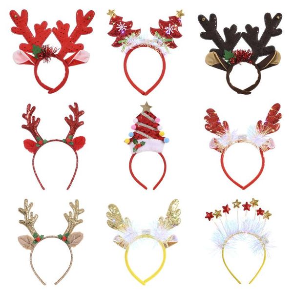 

christmas led light headband xmastree elk antlers headbands kids headwear navidad ornaments christmas decorations for home