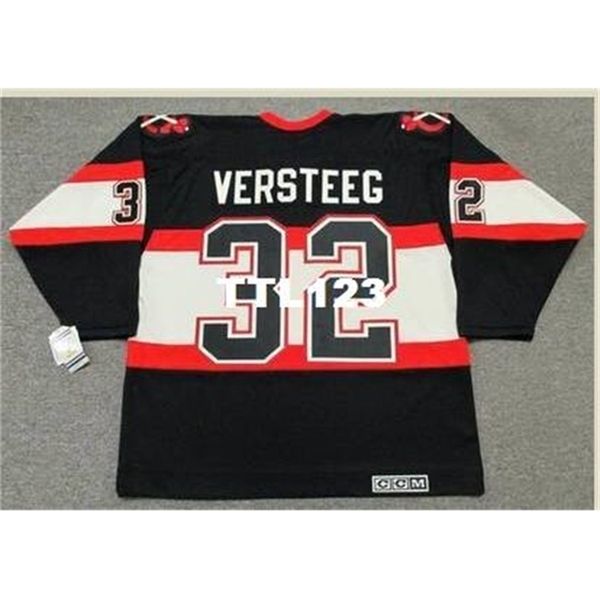 

421s #32 kris versteeg chicago blackhawks 1930's ccm vintage retro hockey jersey or custom any name or number retro jersey, Black
