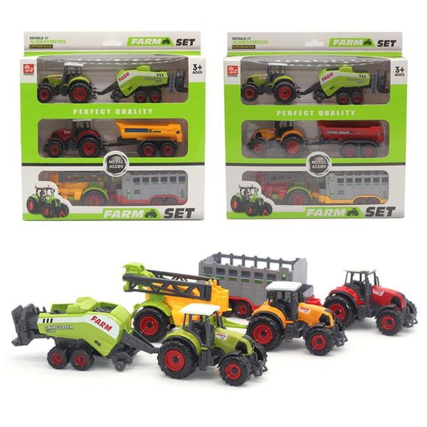

mini diecast farm tractor vehicle model set collection kids toy diy assembly car carriage develop your imagination