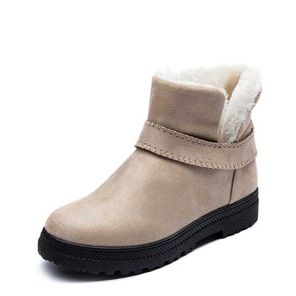 

2020 new fur snow boots women's large size short tube winter women's short boots plus cotton cotton shoes 35-44, Black