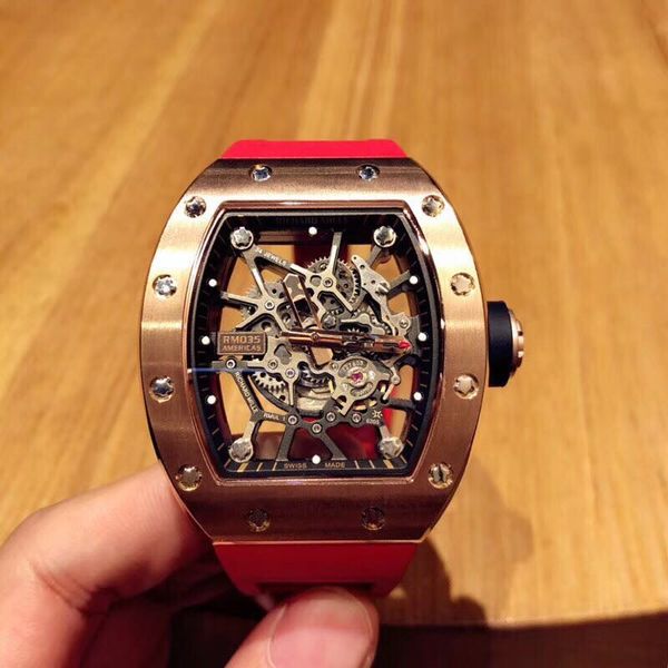 

men's 42mm hollow movement fashion trendy automatic mechanical watch, 2019 seller 316l automatic mechanical watch, Slivery;brown