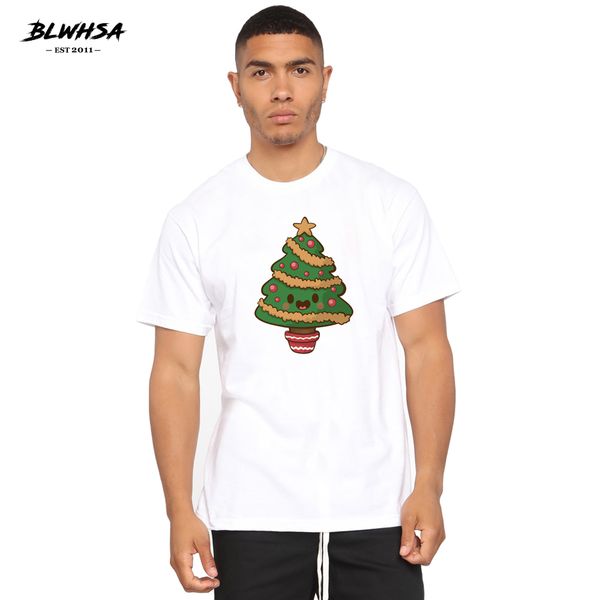 

sport blwhsh christmas tree printing t shirt men fashion casual round neck funny t-shirt cartoon tree printed christmas male plus