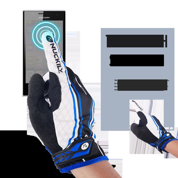 

nuckily breathable non-slip bicycle touchscreen winter cycling autumn bike gloves, Blue;gray