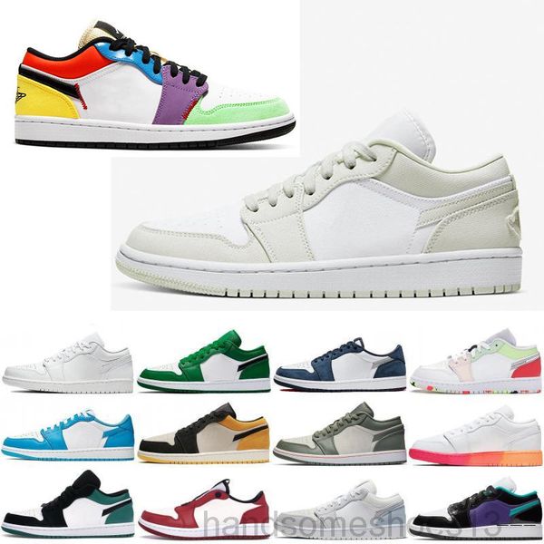 

mens 1 basketballs shoes low og 1s womens game royal gym red banned bred chicago black toe court purple pine green unc sneakers h-2w