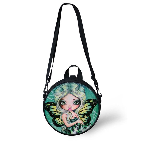 

женщины круглого crossbody сумка девушка мультфильм алиса готических часы сумка мини девочка печати женщина плеча sac круг pack кошелек опто