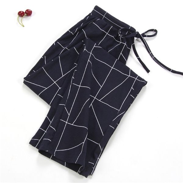 

new lady sleep bottoms 100% cotton pajama women piyamas trousers woven lounge pants comfortable pantalon breathable pyjama y200107, Black;red