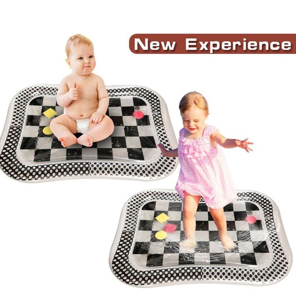 

baby cool crawling mat infant summer water playing carpet black and white grid children binocular visual development exercise bbykmv
