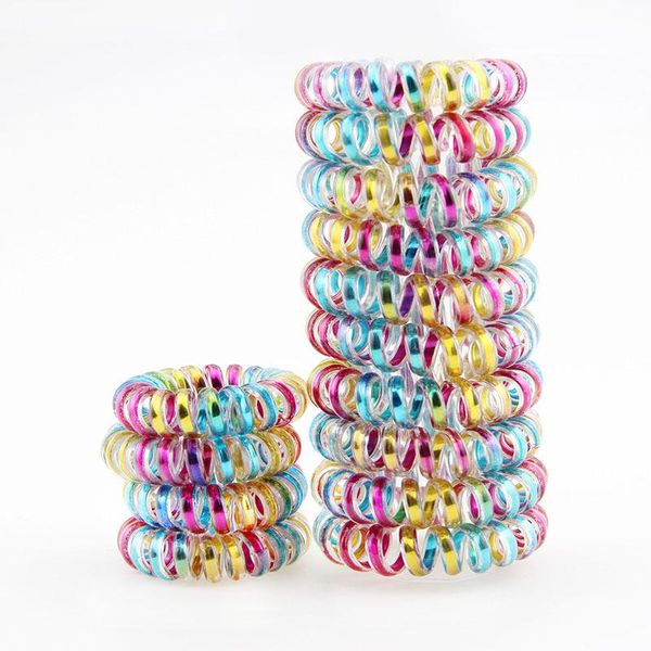 

радуга scrub упругие резинки телефонный провод волос галстуки хвостик holder gum девушки спираль scrunchies accessorie wmtnfz bdesybag, Silver