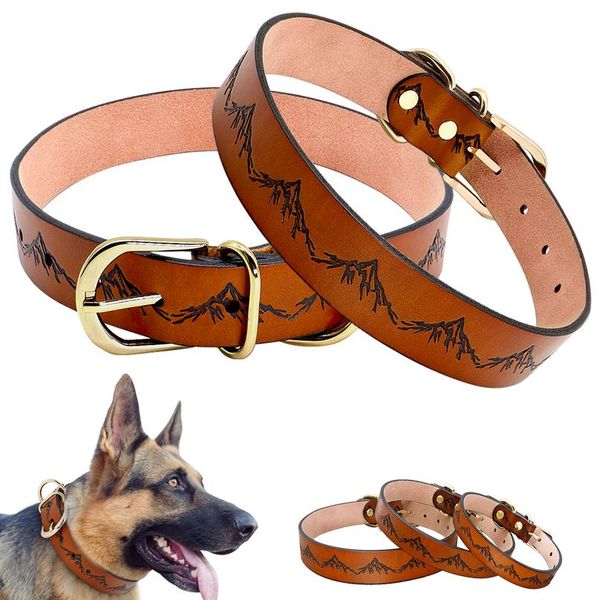 

dog collar pet leather dog collars adjustable for medium large dogs pitbull german shepherd k9 pet jllipv