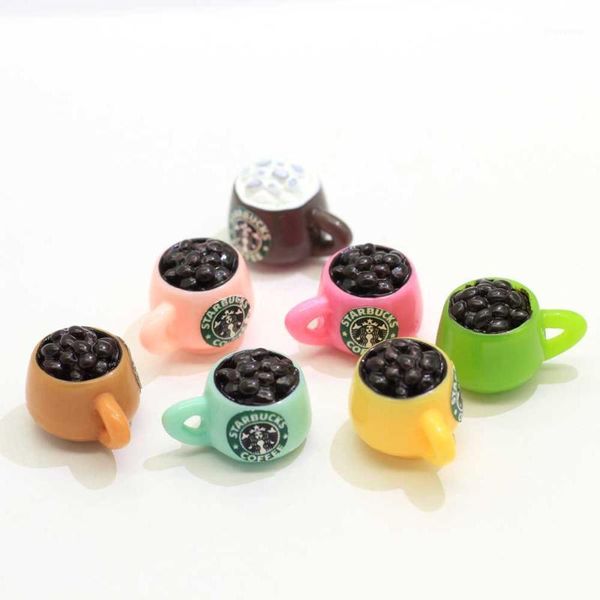 

50pcs/lot resin 3d coffee bean cup cabochon miniatures fairy garden simulation drink art supply decoration charm diy craft1