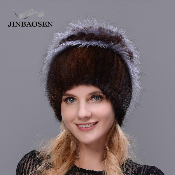 

beanie/skull caps 2021 woman winter russian fur fashion real hat natural knit wool ski warm ear protection travel, Blue;gray