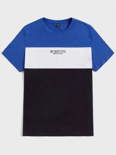 

men colorblock letter graphic tee v3vt#, White;black