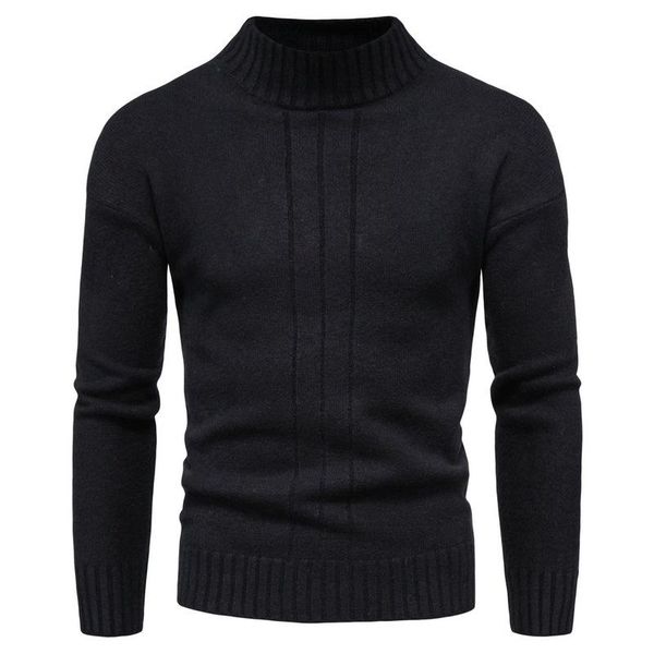 

men's sweaters autumn o-neck knitwear black casual pullover long-sleeved sweater men high collar bottoming shirt thick warm clothing, White;black