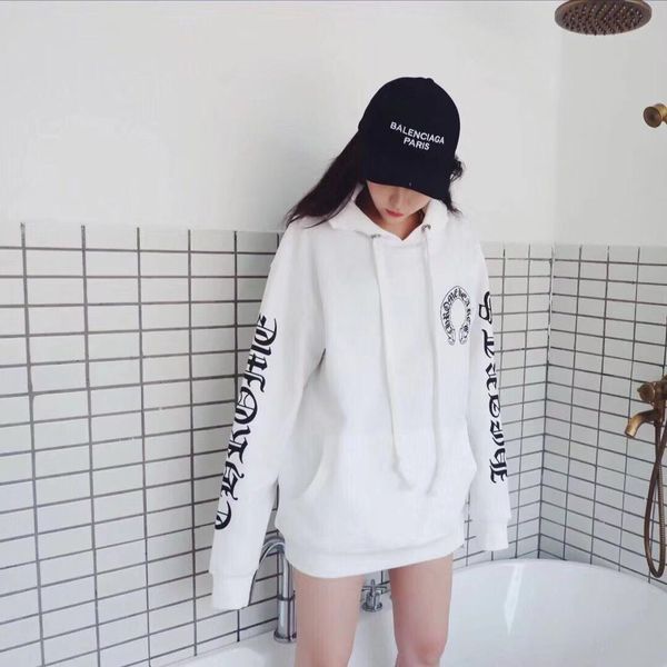 

autumn and winter new high end crosin sweater printed pullover horseshoe hoodie big pocket ch unisex, Black