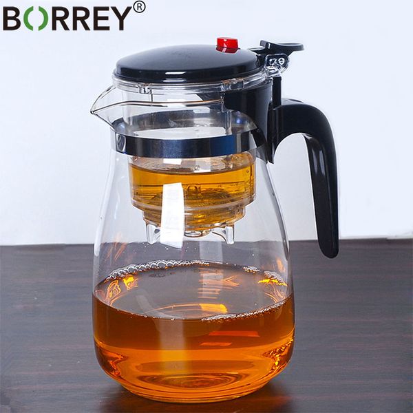 

borrey heat resistant glass with infuser filter chinese kung fu puer oolong teapot 500ml kamjove tea pot water kettle q1218