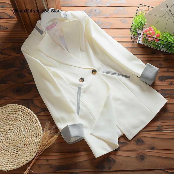 

high-end coat slim mid-length suit small suit1, White;black