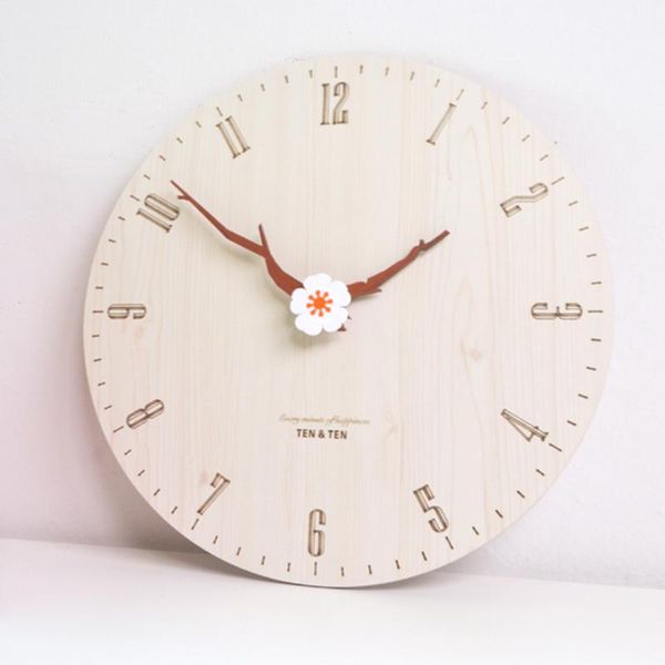 

creative wall clock for the kitchen silent digital wood wall clock nordic design wandklok hout watches home decor qze0831