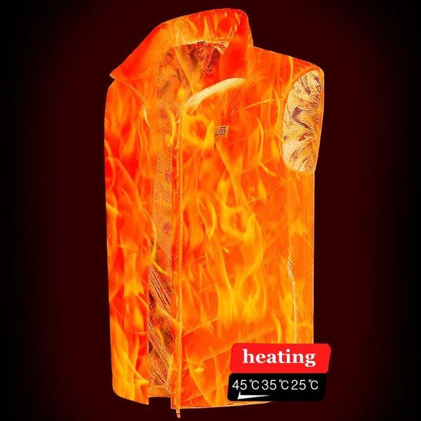 

men usb three-speed intelligent heating vest jacket men winter electric thermal clothing waistcoat for sports hiking 201120, Black;white