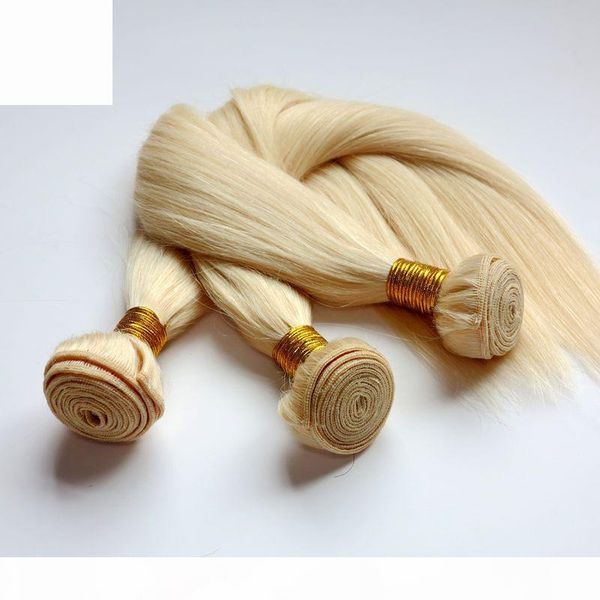

virgn human hair weaves brazilian hair bundles wefts unprocessed #613 bleach blonde peruvian indian malaysian cambodian bulk hair extensions, Black