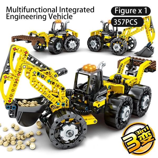 

sembo 357pcs city crawler excavator building blocks technic city transform engineering construction bricks toy for children gift wmtcip