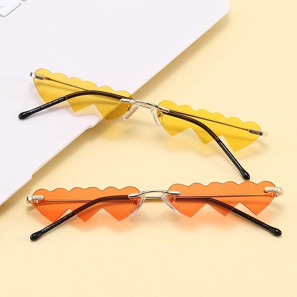 

sunglasses super eyewear 46300 fashion cute women rimless heart, White;black