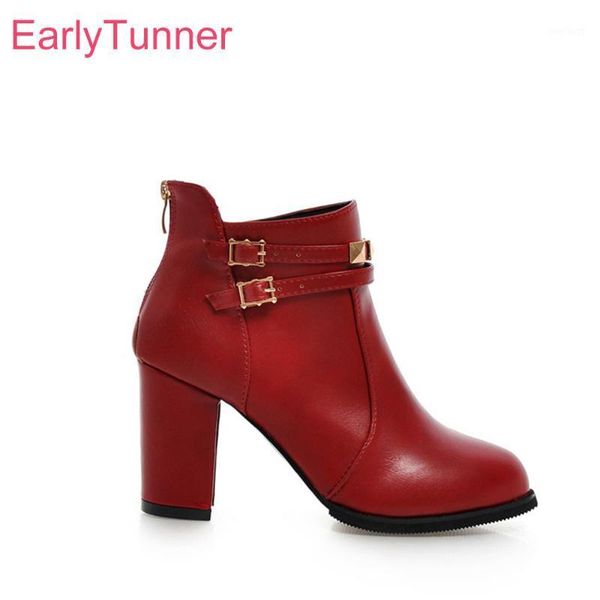 

sale brand new fashion red black women ankle boots anti slip sole high heels lady riding shoes eh718 plus big size 10 30 45 501