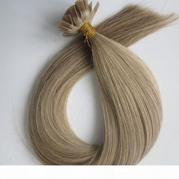 

150g 1set=150strands pre bonded flat tip hair extensions 18 20 22 24inch m8&613 color brazilian indian remy keratin human hair, Black