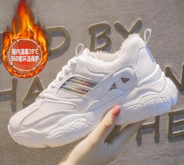 

2020 new winter boots women ankle boots warm winter woman shoes tenis sneakers flats lace up ladies shoes women short snow, Black