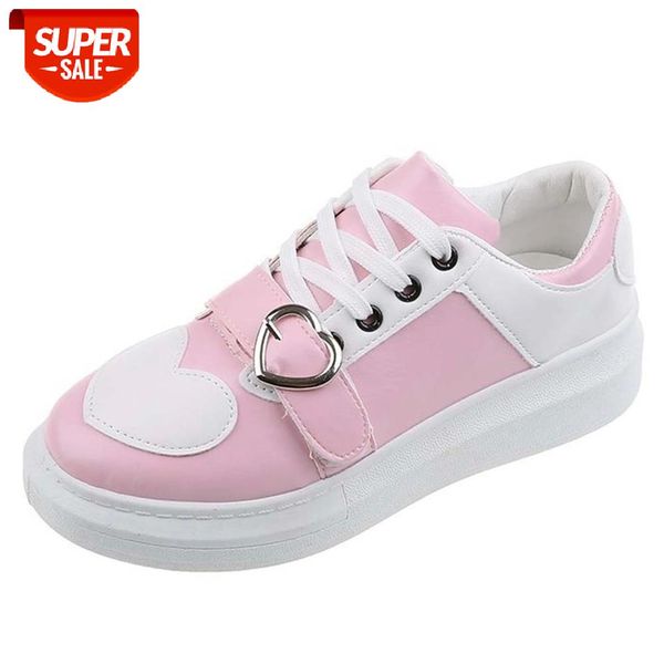 

ribetrini sweet girl platform wedges casual shoes lolita round toe heart lace up women flats cosplay ins flats #hy1w