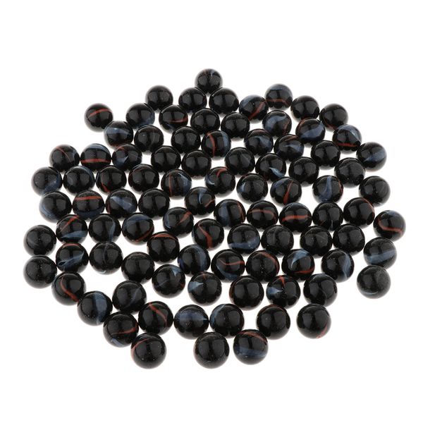 

90pcs 16mm colorful glass marbles, kids marble run game, marble solitaire toy accs vase filler & fish tank home decor - black