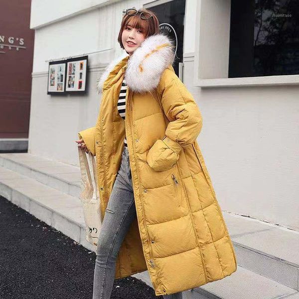 

new arrival women fashion hooded thicken long coats fur hooded warm female parka padded coat jackets winter ladies1, Black