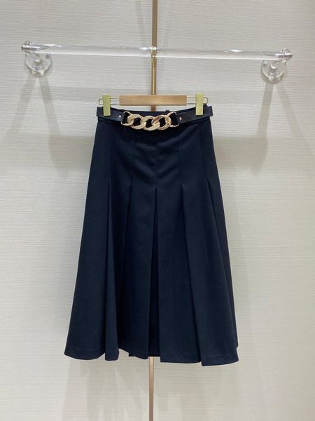 

2020 осенние причинные женщины цепи миди плиссированные юбка для дам гднз 11.15 y1214, Black