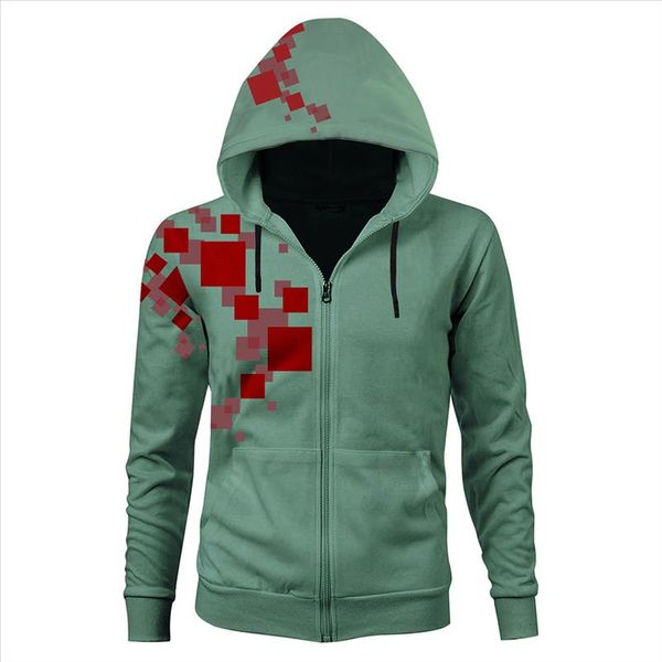 

super danganronpa 2 nagito komaeda cosplay zipper hoodie army green color hooded jacket coat drop shipping, Black