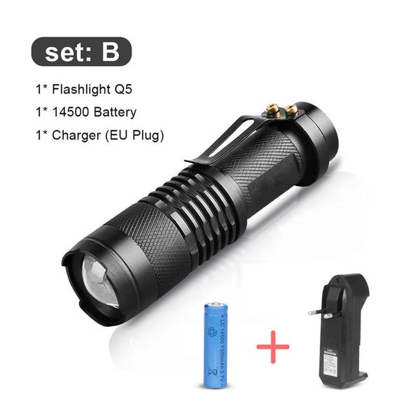 

led flashlight mini torch aa 14500 rechargeable flashlight 1000lm 3 modes zoom flash light led bulb camping night walk torches bbylmh
