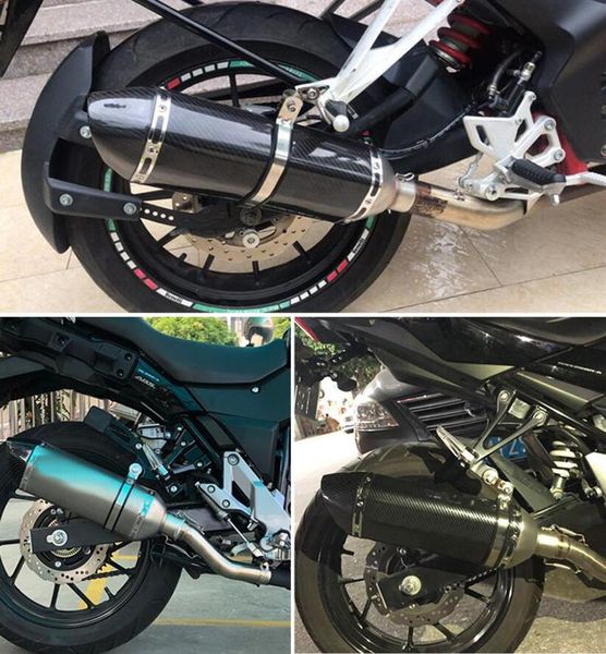 

motorcycle exhaust system universal 51mm scooter carbon fiber pipe muffler for z750 cbr600rr r1 r6 mt03 mt07 tmax 530 er6n cbr250 z1000