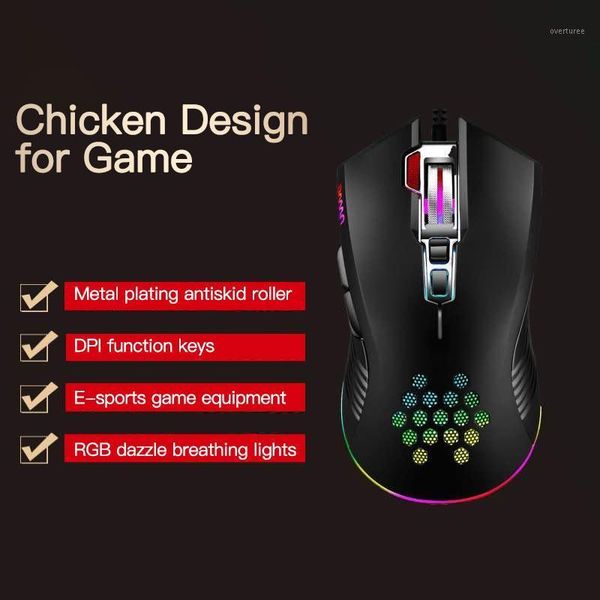 

8-button 1600dpi wired rechargeable mouse lightweight hollow hole colorful rgb luminous gaming mouse gamer mice dropshipping1