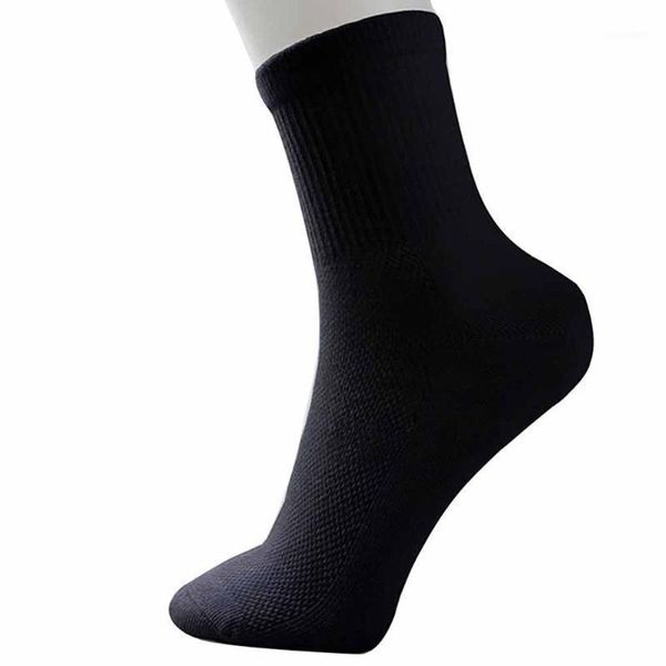 

2/5 pairs soft cotton mesh socks men socks sport casual winter middle tube thermal1, Black