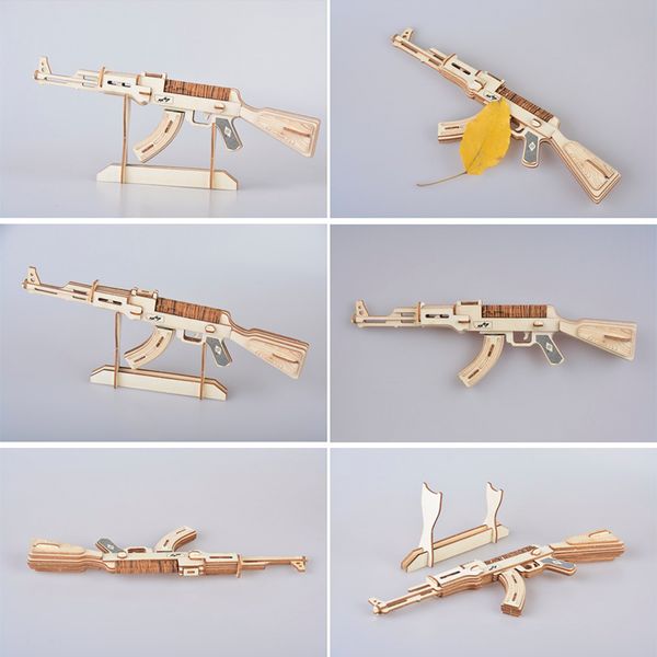 DIY handgemachte Pistole Montage Spielzeug AK47/Carbines Holz Modell 3D Puzzle pädagogische Spielzeug Pistole für Kinder Jungen Kinder Geschenke