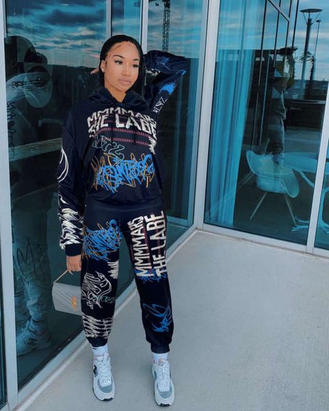 

winter autumn and m148 new women's mother printed sweater two piece leisure fashion sports suit, Gray