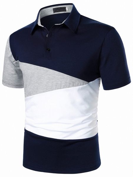 

men cut and sew polo shirt 95hn#, White;black
