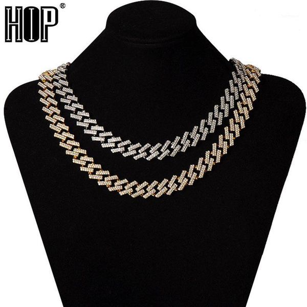 

hip hop bling iced out crystal 15mm cuban paved rhinestone miami zircon men's necklaces for men jewelry 16/18/20/24inch1, Silver