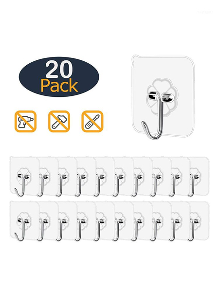 

hooks & rails 30pcs transparent strong self adhesive door wall hangers suction heavy load rack cup sucker for kitchen bathroom1