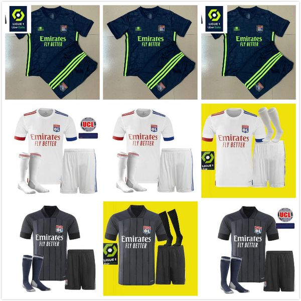 

new 2020 2021 #8 aouar soccer jerseys aouar memphis traore fekir dembele 20 21 lyon maillot de foot men kit f, Black;yellow
