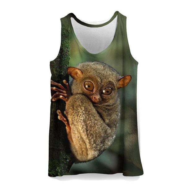

3d обезьяна tank tops мужчины рукавов летняя одежда фитнес мальчики бодибилдинг спорт vest mens животных печать пляж tank top jllvfl ly_bags