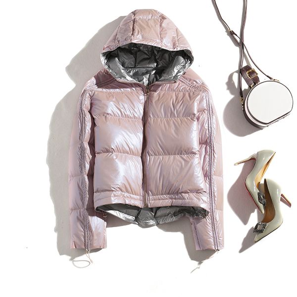 

golden silver duck feather winter coat for women