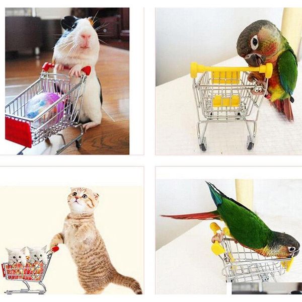 

2016 new arrival funny mini bird parrot mouse cat toy supermarket shopping cart inte qyltia bdenet