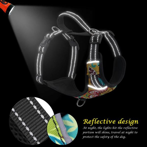 

no pull nylon dog harness vest reflective k9 dog harness adjustable printed pet puppy harnesses for small medium large d sqcadv